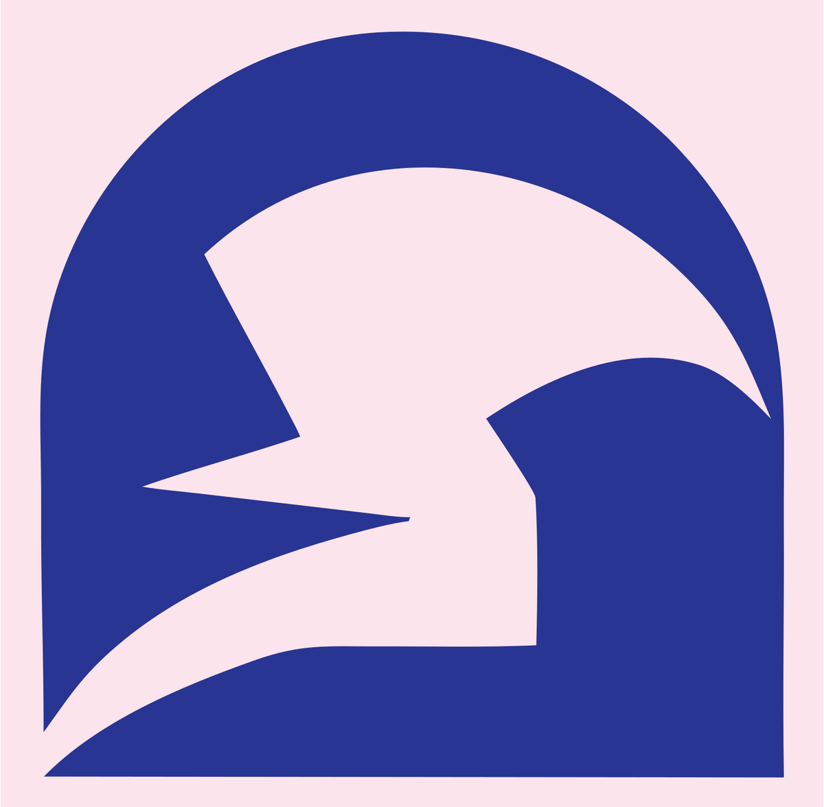 Negative Space Spartan Helmet Crest #fce4ec/#283593