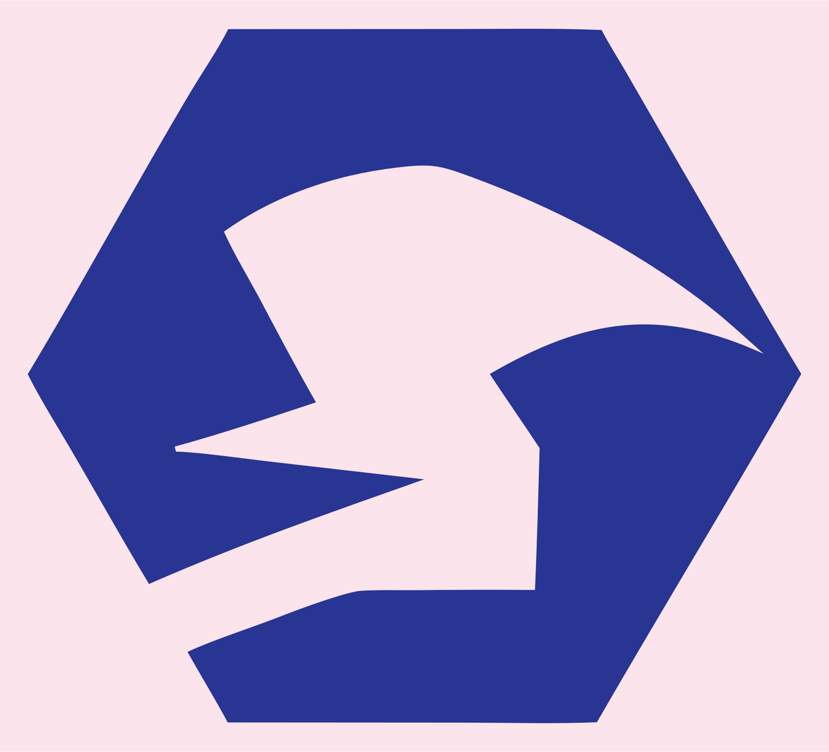 Negative Space Raven Hexagon Badge #fce4ec/#283593