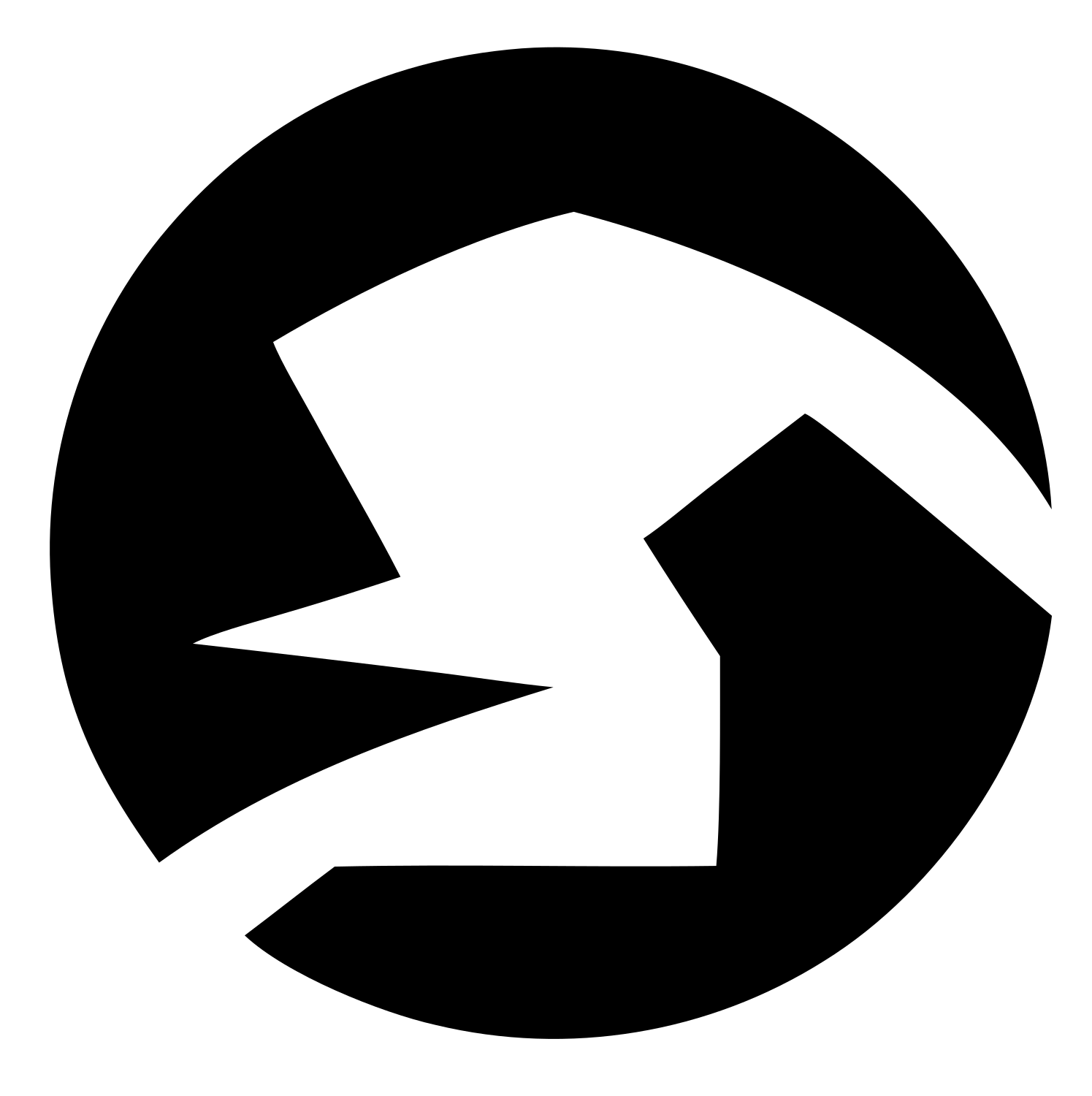 Negative Space Scorpion Circle Logo #ffffff/#000000