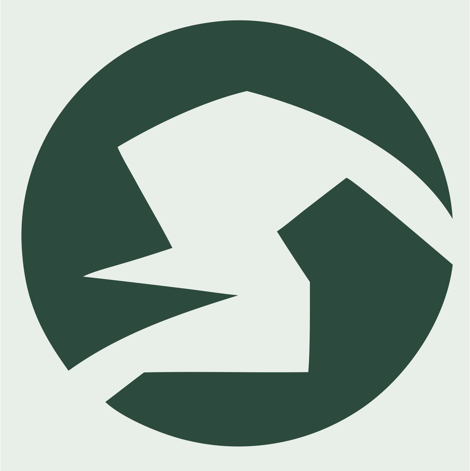 Negative Space Scorpion Circle Logo #e8efe9/#2d4a3e