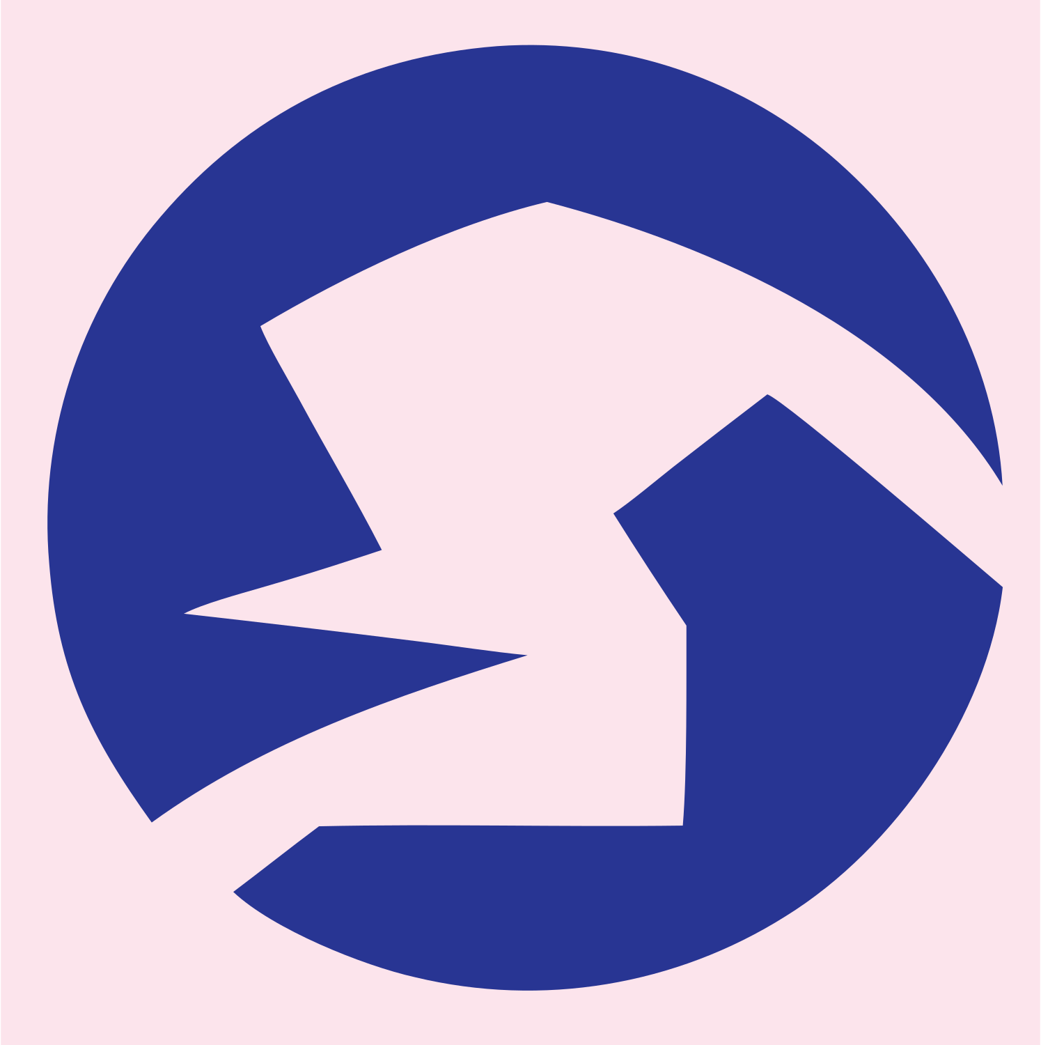 Negative Space Scorpion Circle Logo #fce4ec/#283593