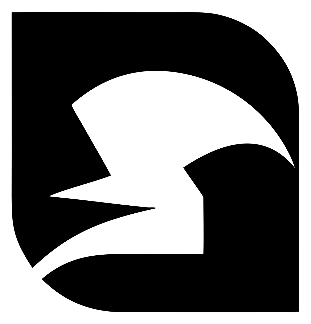 Negative Space Eagle Wing Crest #ffffff/#000000