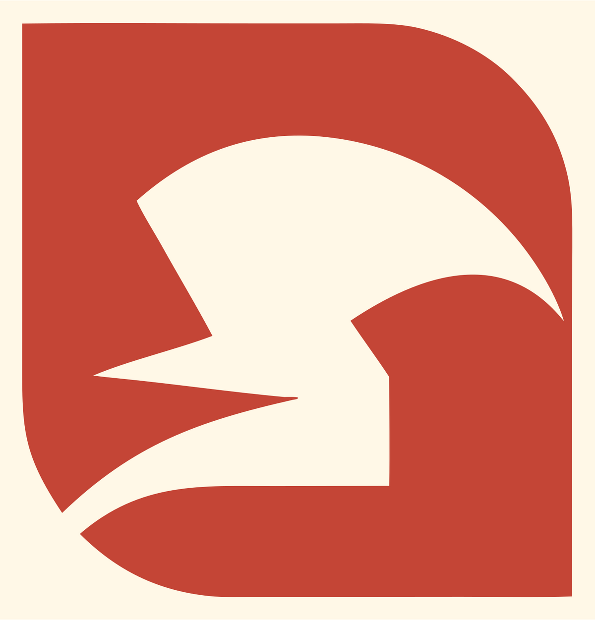 Negative Space Eagle Wing Crest #fff8e7/#c44536