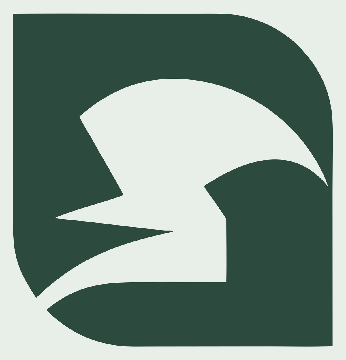 Negative Space Eagle Wing Crest #e8efe9/#2d4a3e