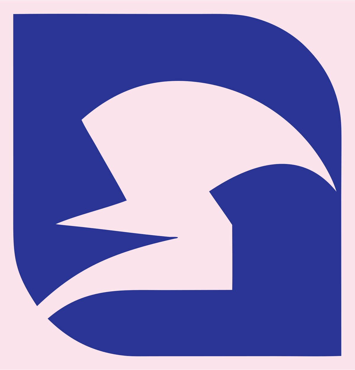 Negative Space Eagle Wing Crest #fce4ec/#283593