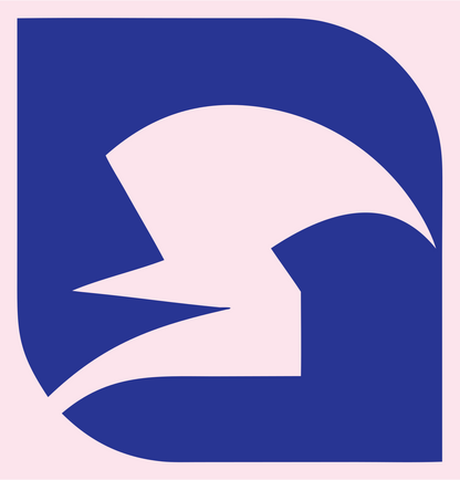 Negative Space Eagle Wing Crest #fce4ec/#283593