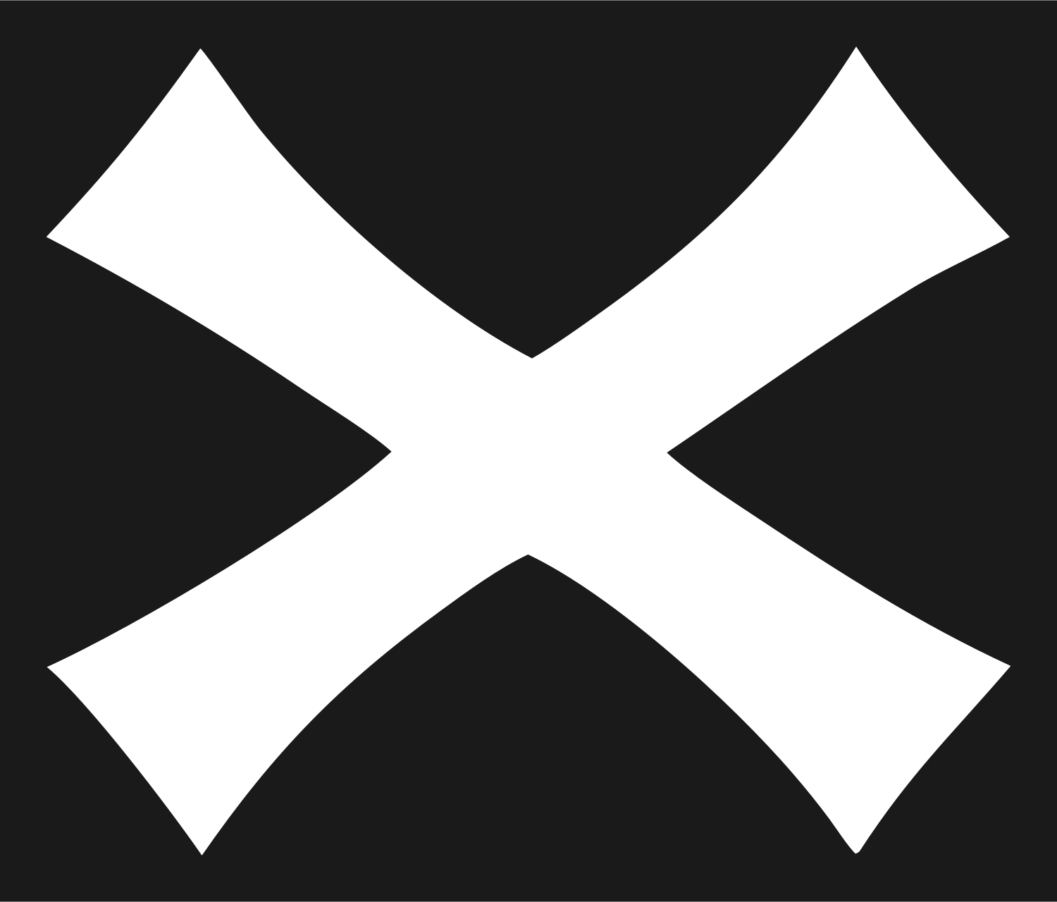 Curved X Cross Mark #1a1a1a/#ffffff