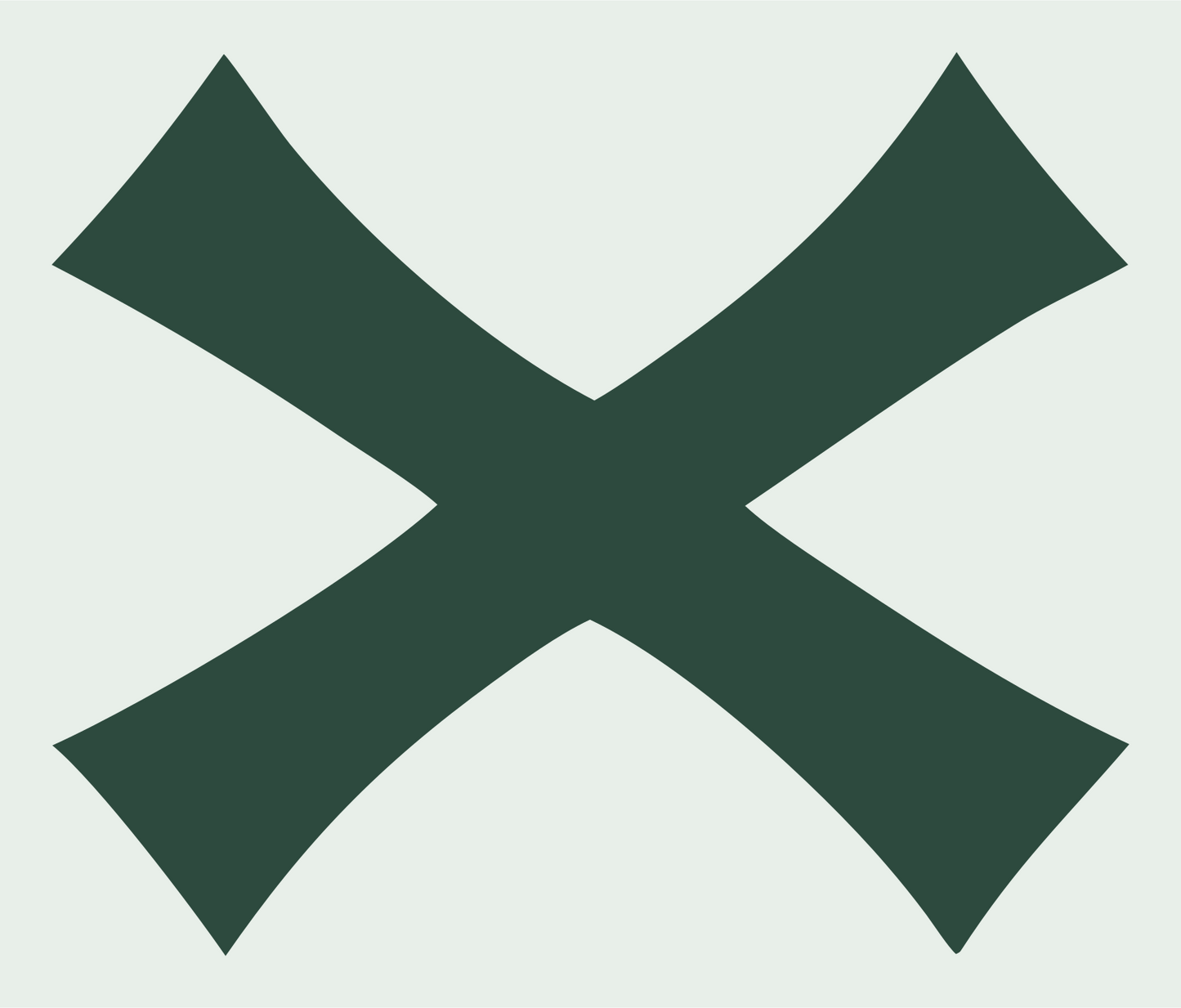Curved X Cross Mark #e8efe9/#2d4a3e