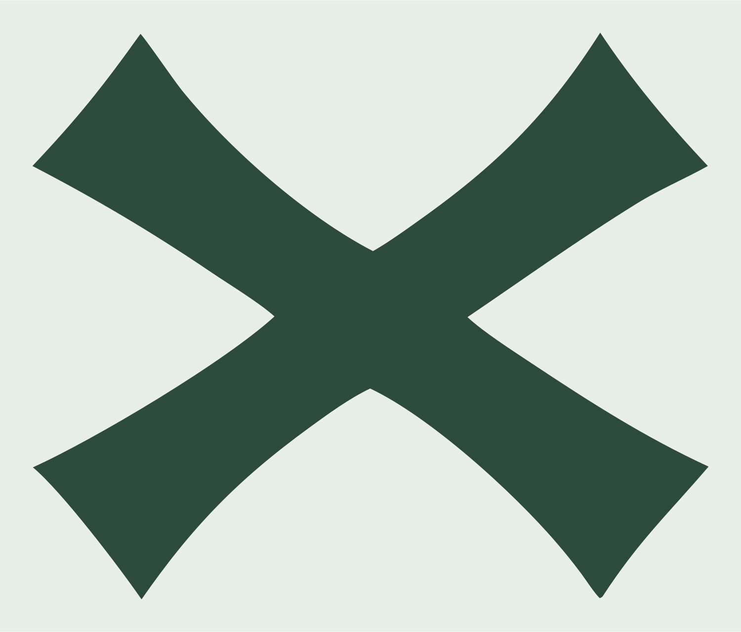 Curved X Cross Mark #e8efe9/#2d4a3e