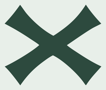 Curved X Cross Mark #e8efe9/#2d4a3e