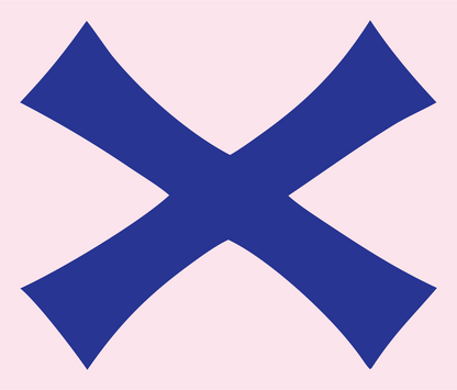 Curved X Cross Mark #fce4ec/#283593