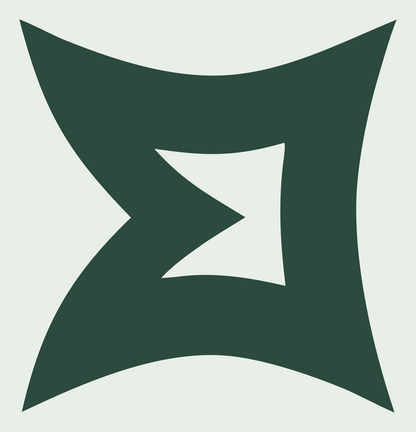 Negative Space Sagittarius Star Mark #e8efe9/#2d4a3e
