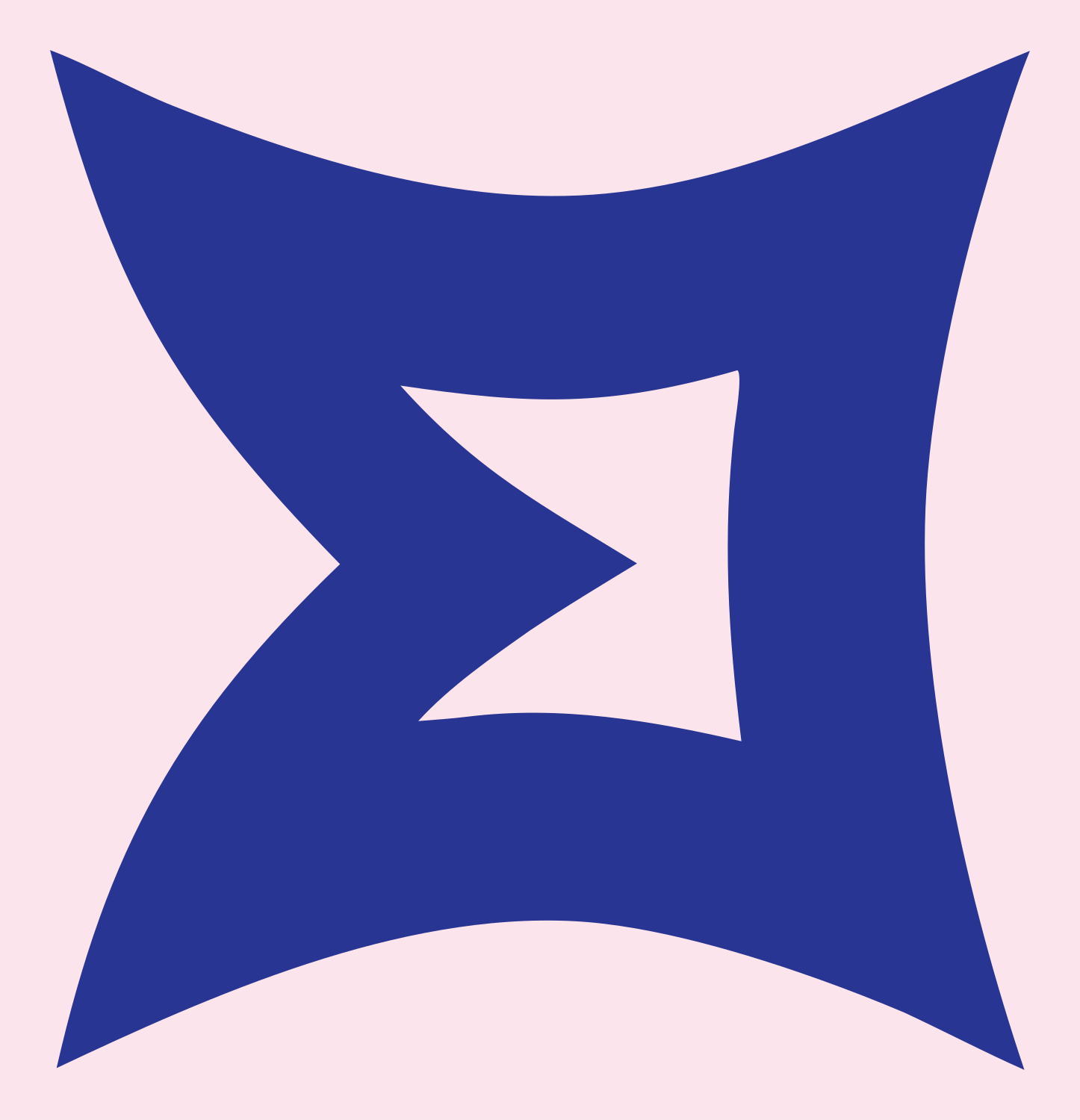 Negative Space Sagittarius Star Mark #fce4ec/#283593