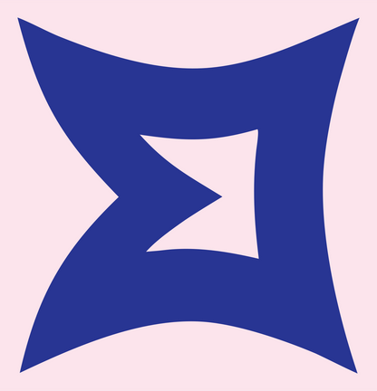 Negative Space Sagittarius Star Mark #fce4ec/#283593