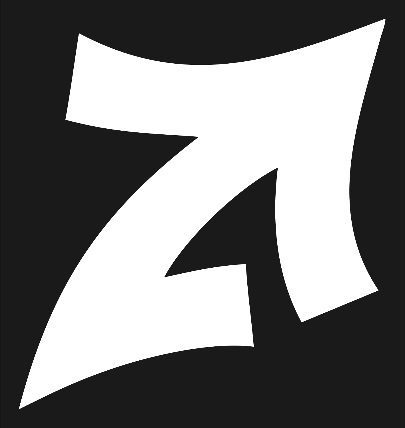 Italic Z Letter Logo #1a1a1a/#ffffff