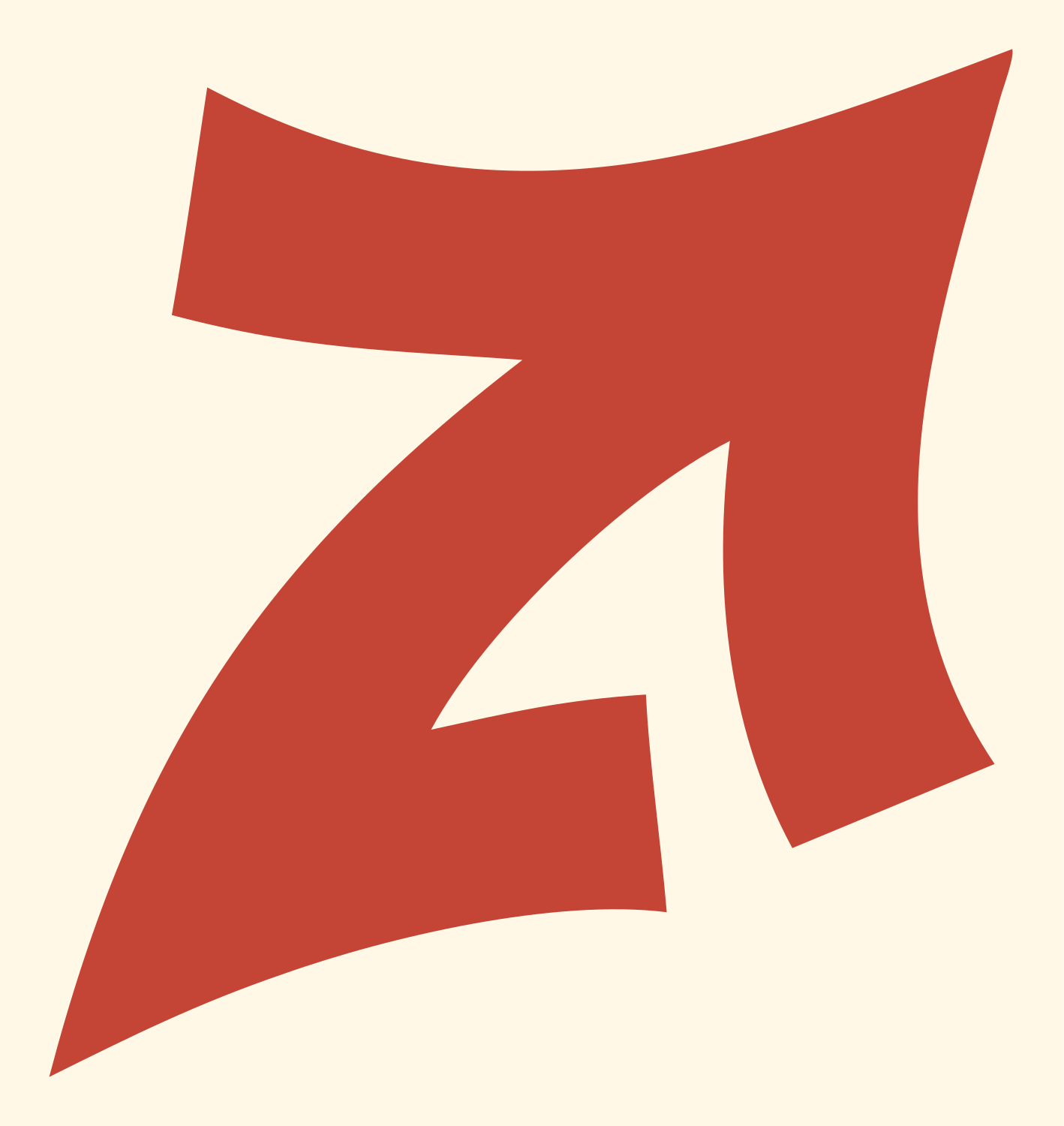 Italic Z Letter Logo #fff8e7/#c44536