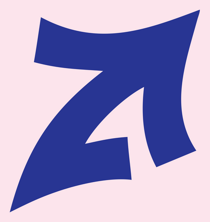 Italic Z Letter Logo #fce4ec/#283593