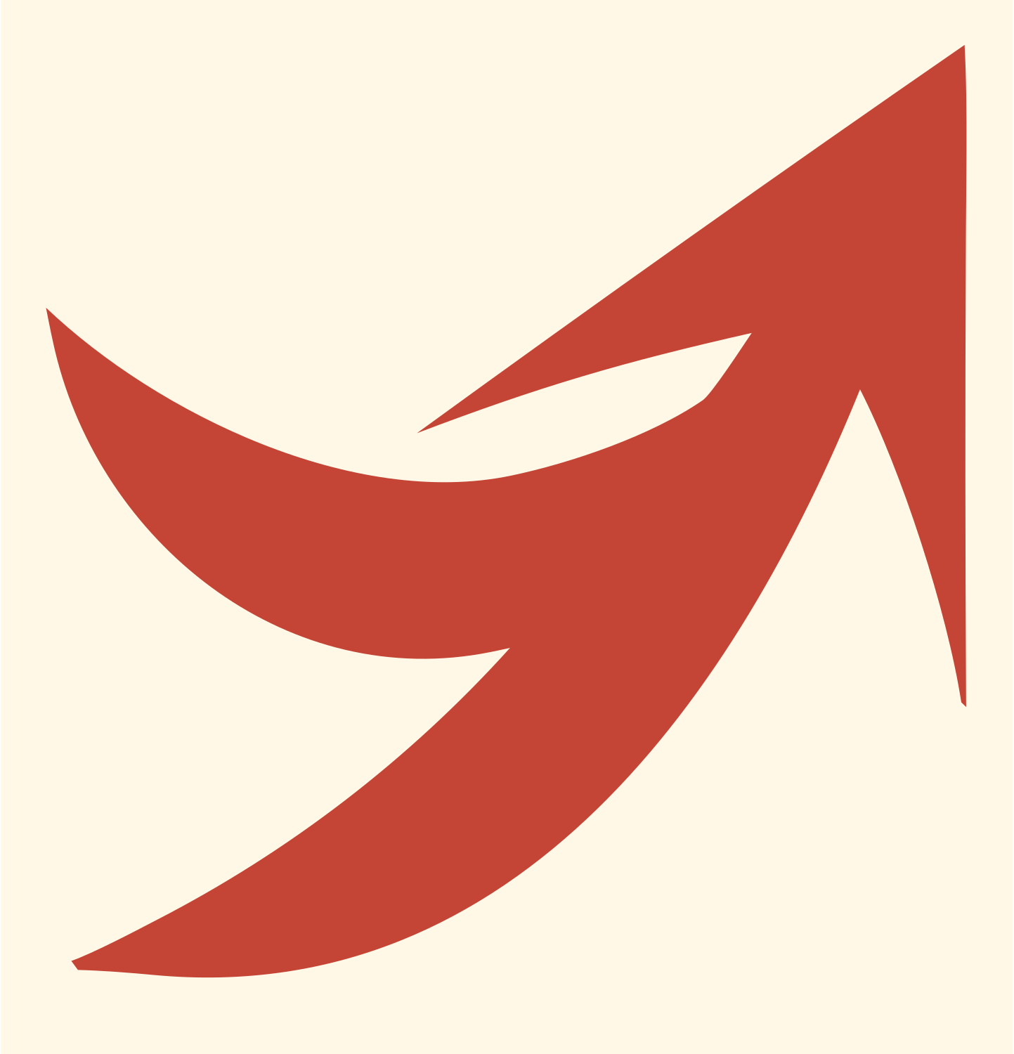 Swooping Arrow Sagittarius Mark #fff8e7/#c44536