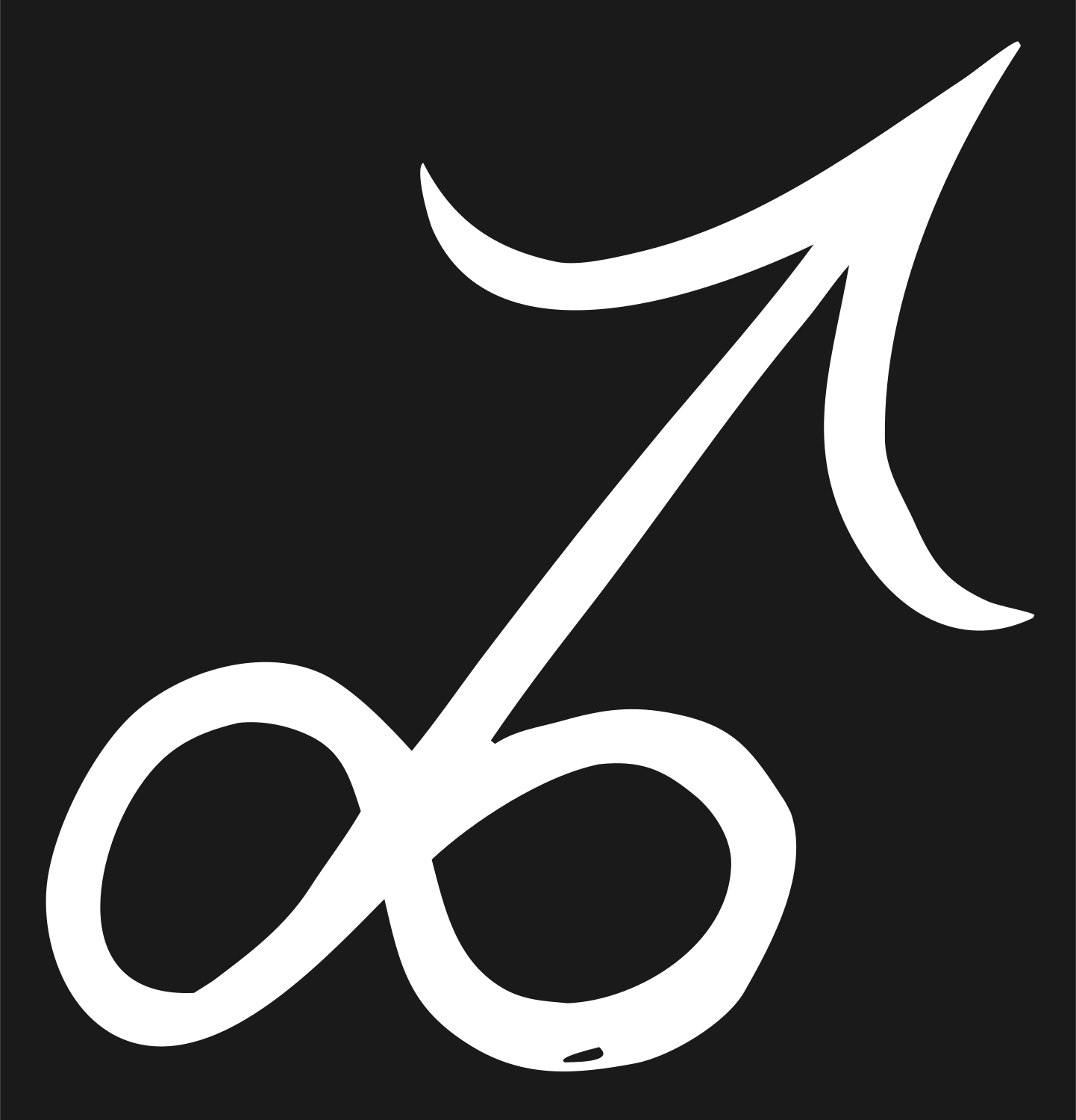 Hand-Drawn Sagittarius Glyph Icon #1a1a1a/#ffffff