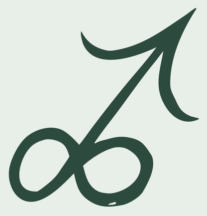 Hand-Drawn Sagittarius Glyph Icon #e8efe9/#2d4a3e