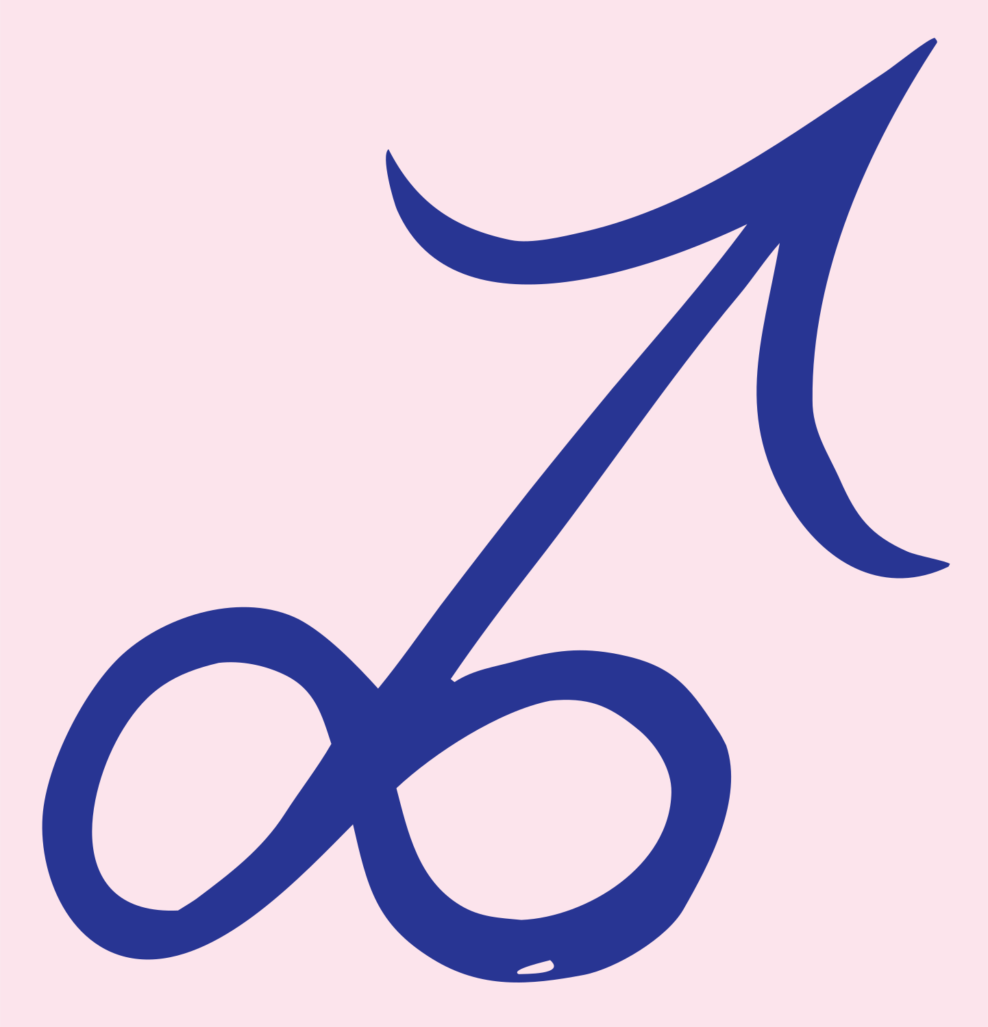 Hand-Drawn Sagittarius Glyph Icon #fce4ec/#283593
