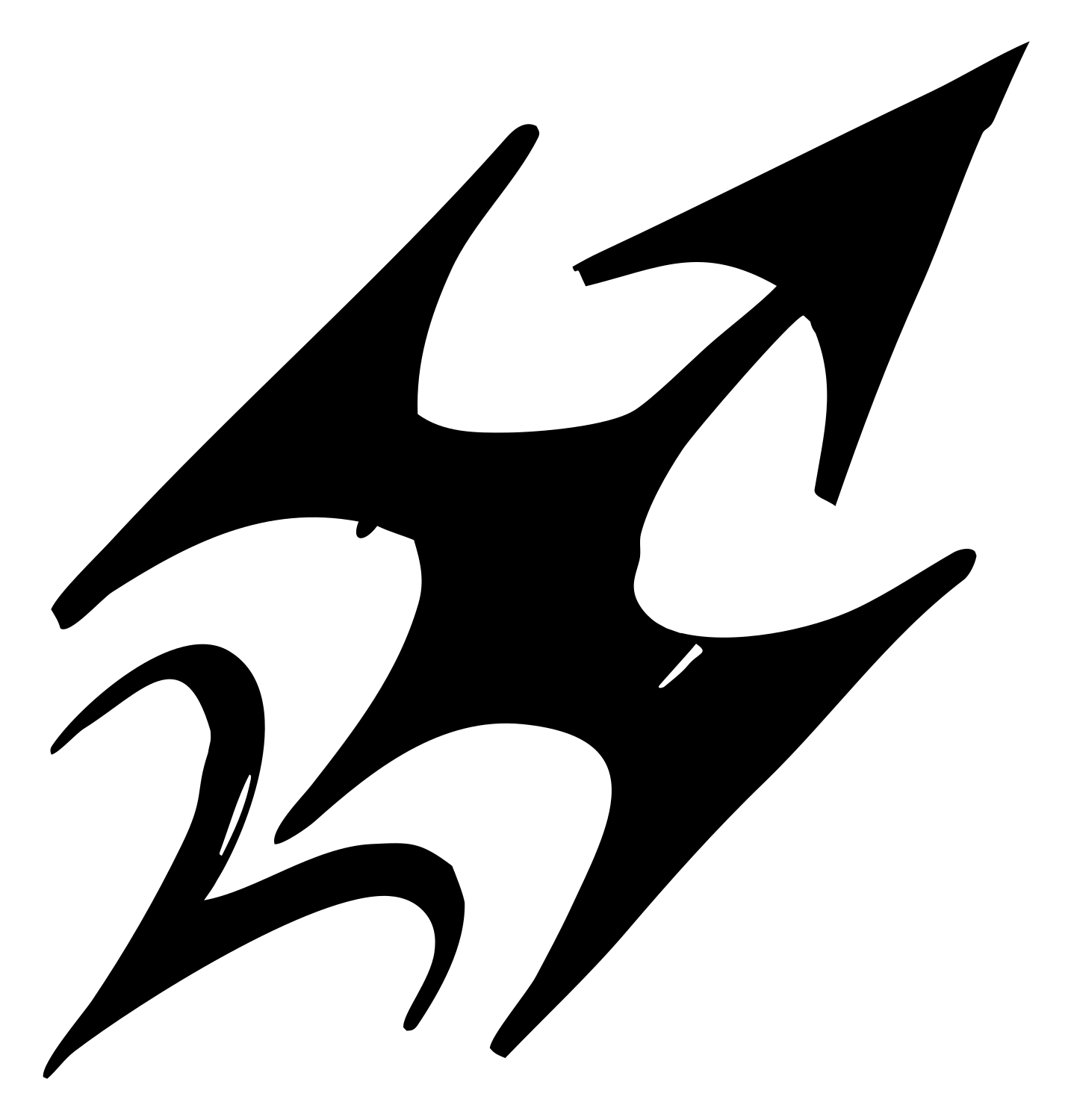 Hand-Drawn Sagittarius Tribal Mark #ffffff/#000000