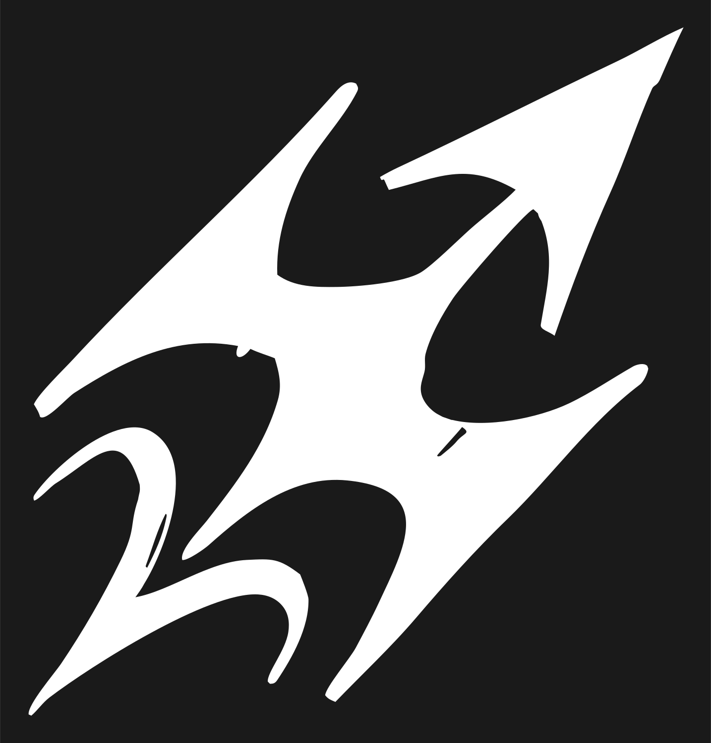 Hand-Drawn Sagittarius Tribal Mark #1a1a1a/#ffffff