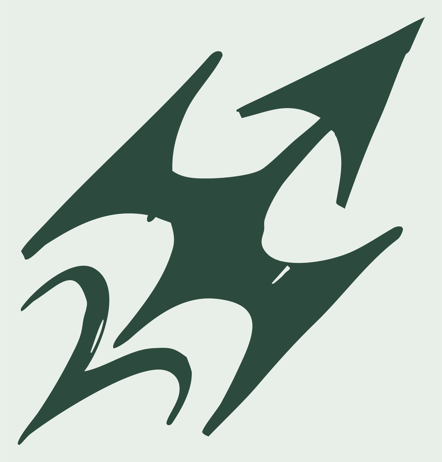 Hand-Drawn Sagittarius Tribal Mark #e8efe9/#2d4a3e
