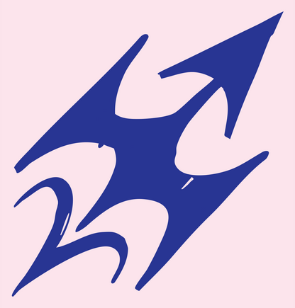 Hand-Drawn Sagittarius Tribal Mark #fce4ec/#283593