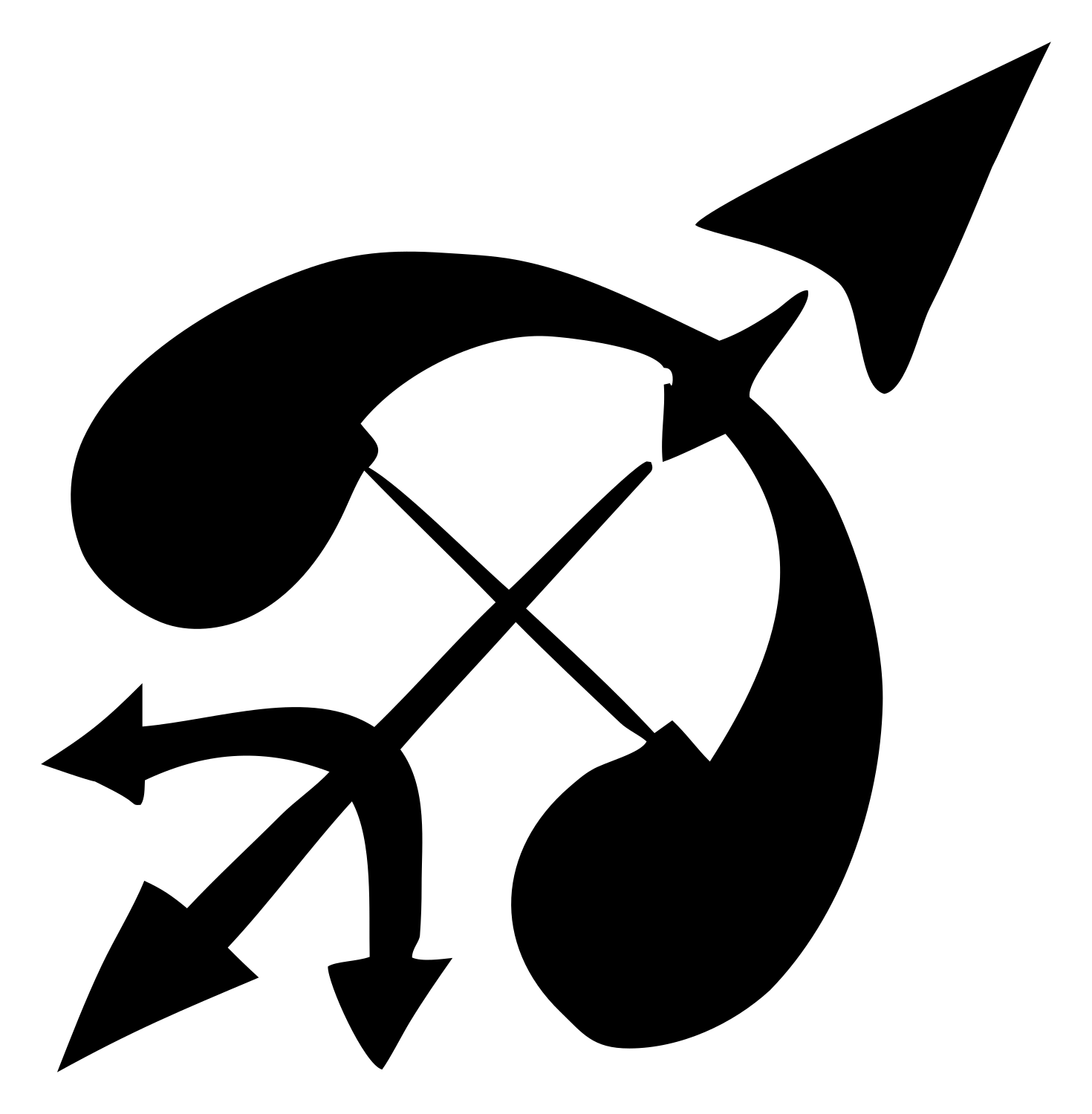 Sagittarius Multi-Arrow Crest #ffffff/#000000