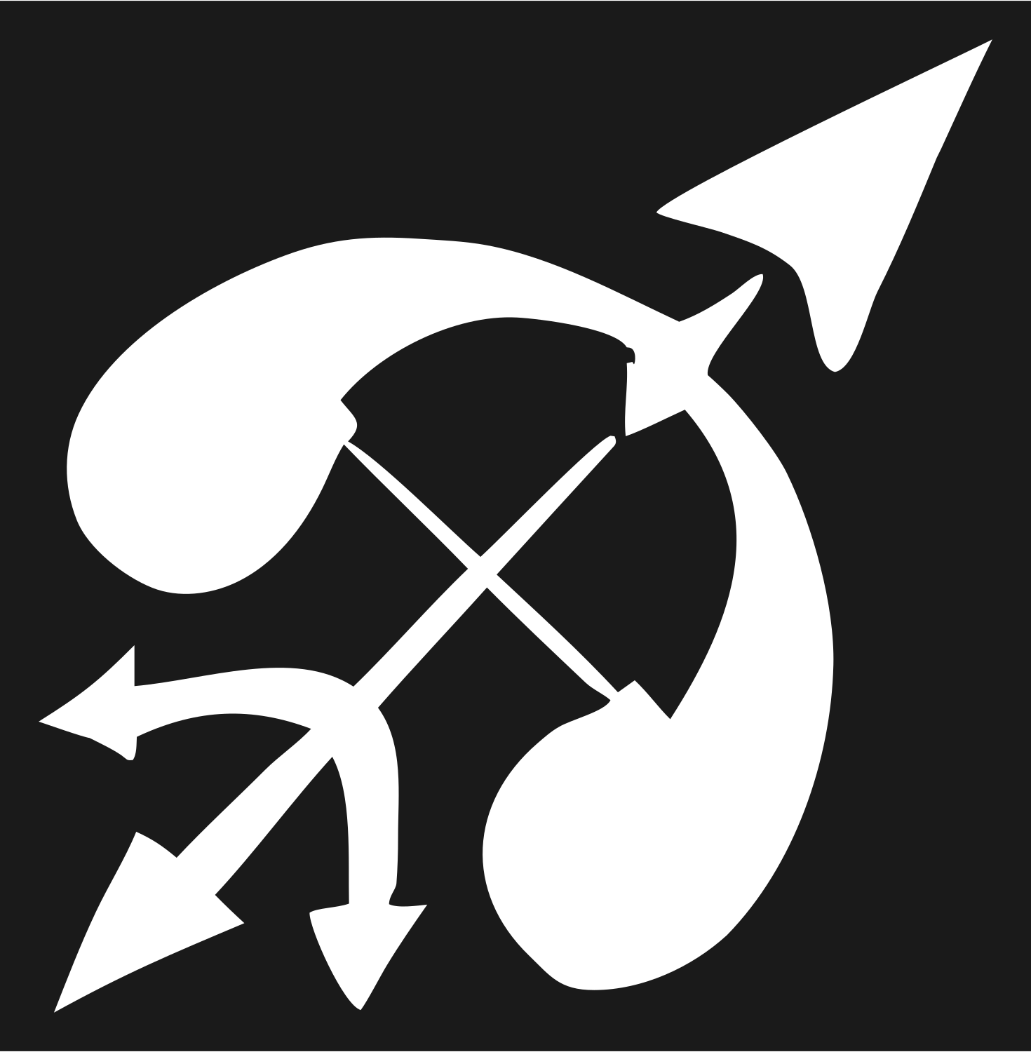 Sagittarius Multi-Arrow Crest #1a1a1a/#ffffff