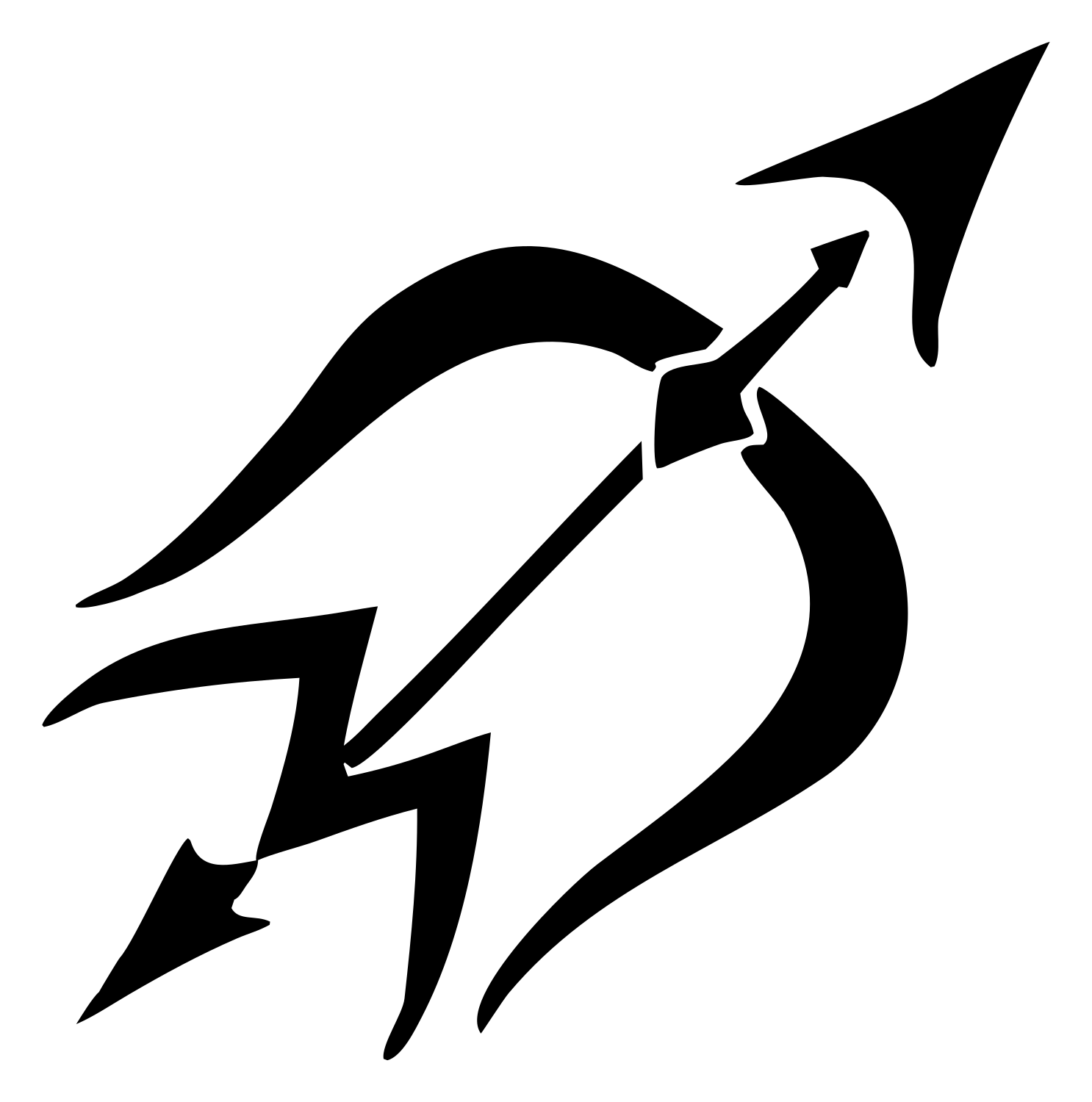 Hand-Drawn Bow Arrow Emblem #ffffff/#000000