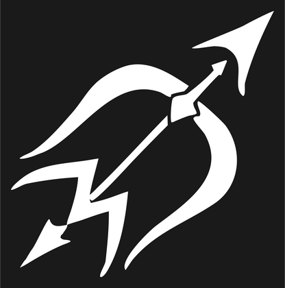 Hand-Drawn Bow Arrow Emblem #1a1a1a/#ffffff