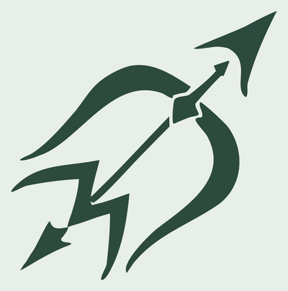 Hand-Drawn Bow Arrow Emblem #e8efe9/#2d4a3e