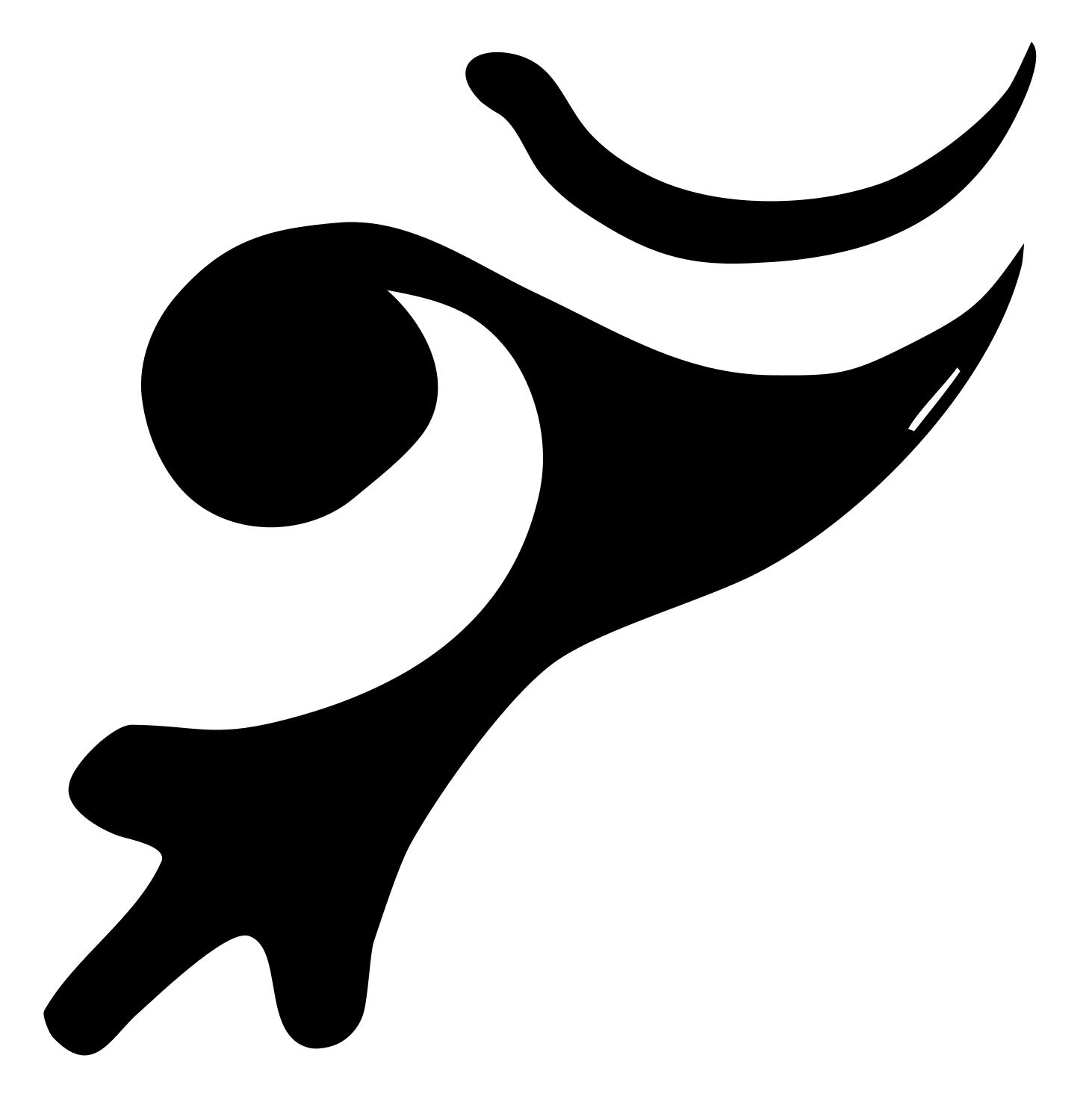 Hand-Drawn Sagittarius Flame Mark #ffffff/#000000