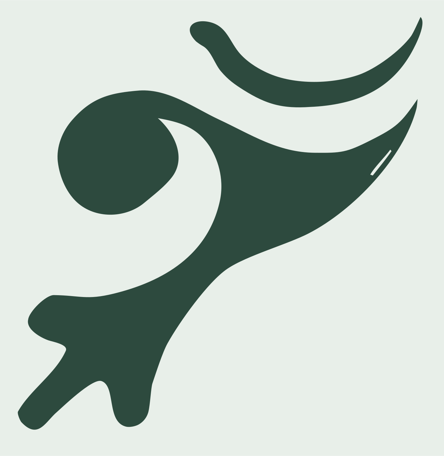 Hand-Drawn Sagittarius Flame Mark #e8efe9/#2d4a3e