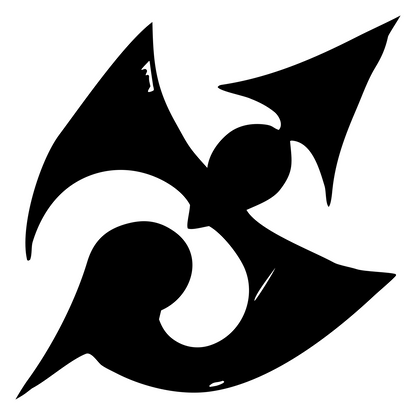 Hand-Drawn Dragon Wing Crest #ffffff/#000000