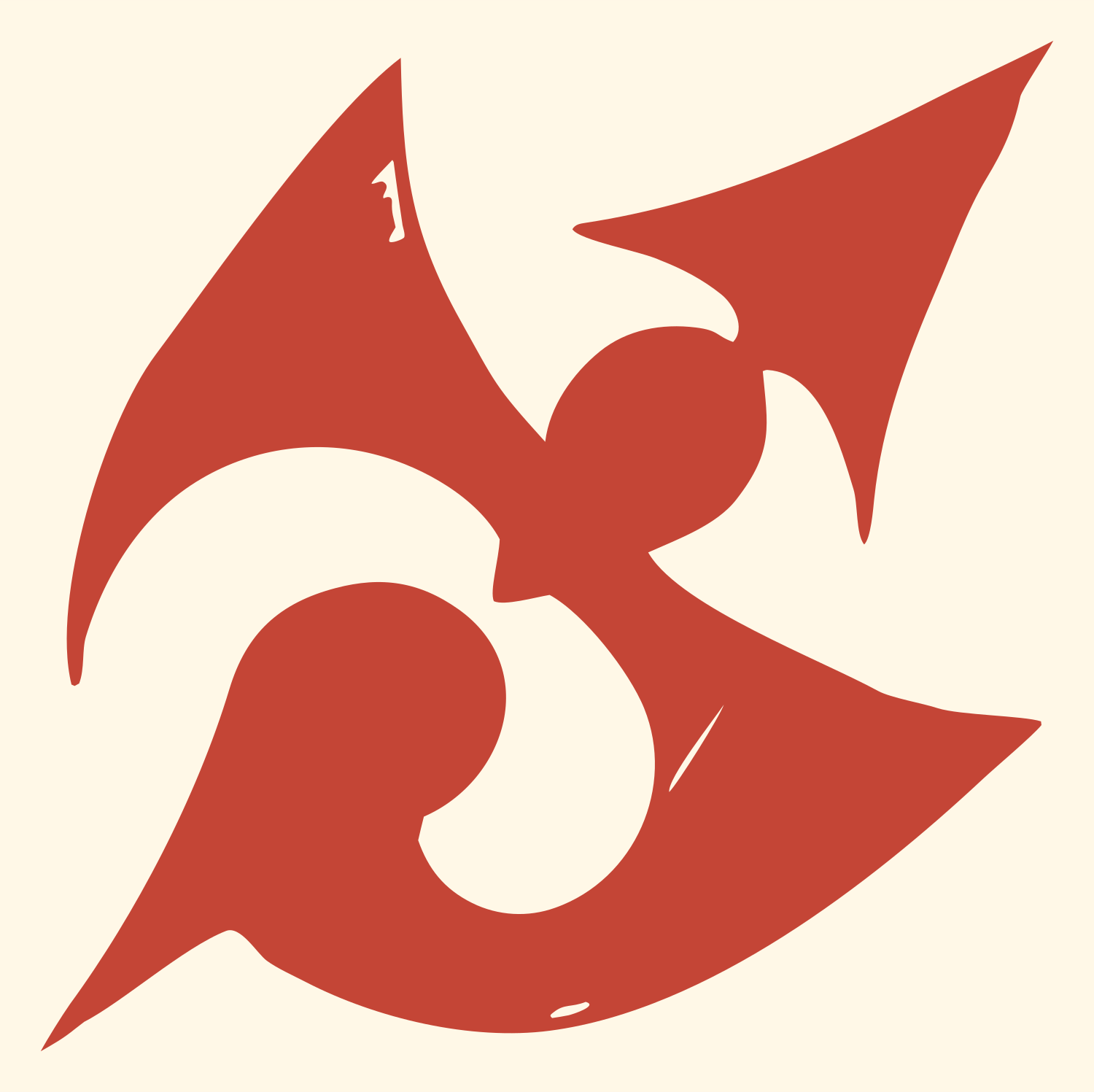 Hand-Drawn Dragon Wing Crest #fff8e7/#c44536