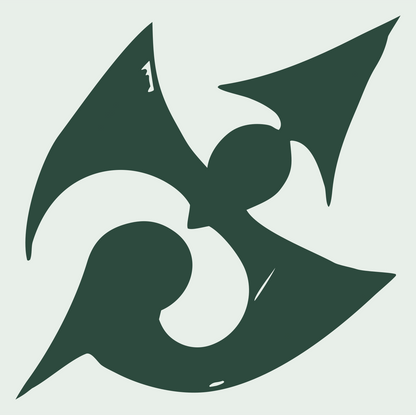 Hand-Drawn Dragon Wing Crest #e8efe9/#2d4a3e
