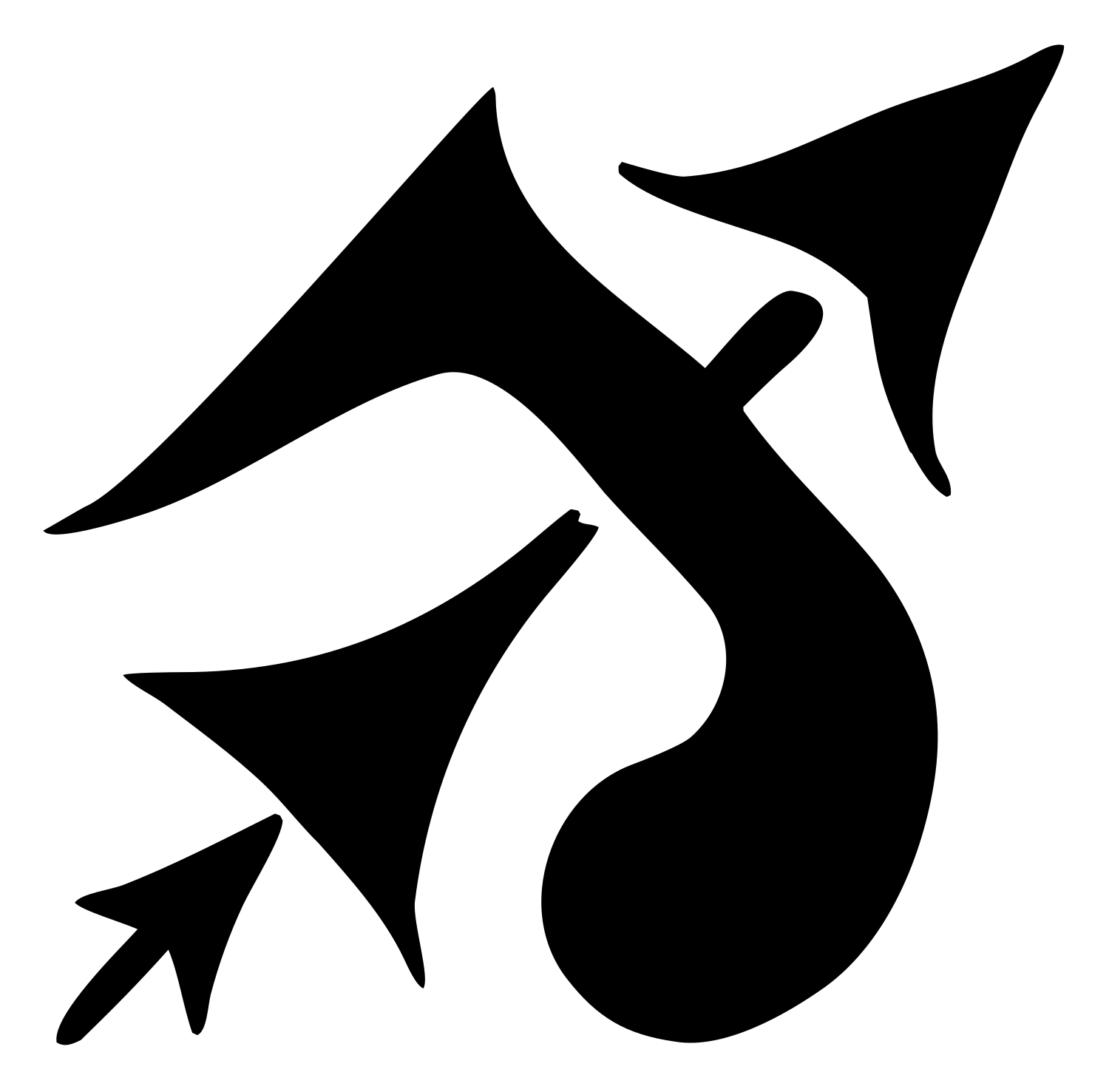 Hand-Drawn Seahorse Sagittarius Badge #ffffff/#000000