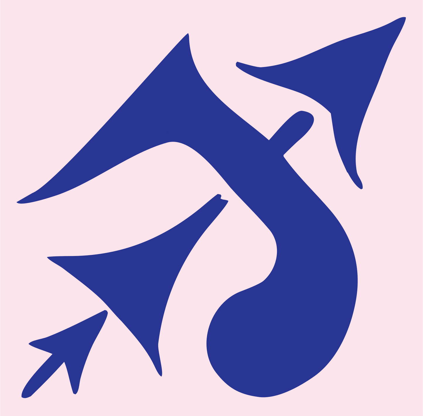 Hand-Drawn Seahorse Sagittarius Badge #fce4ec/#283593