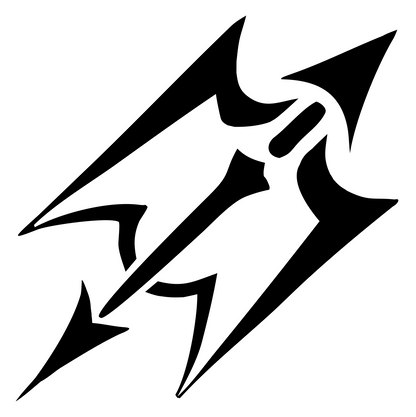 Jagged Sagittarius Lightning Badge #ffffff/#000000