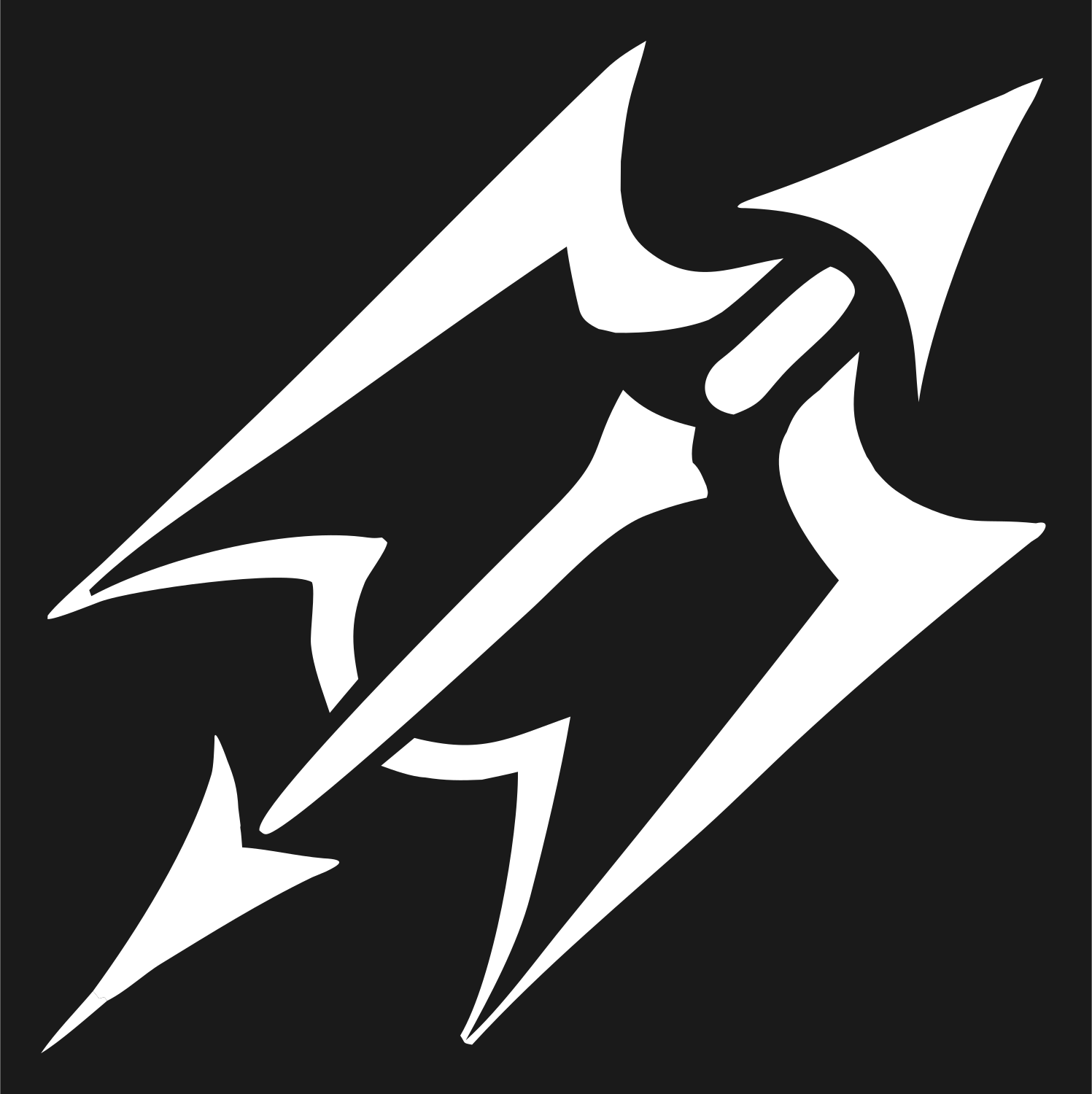 Jagged Sagittarius Lightning Badge #1a1a1a/#ffffff