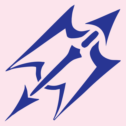 Jagged Sagittarius Lightning Badge #fce4ec/#283593