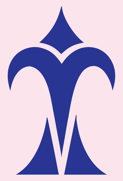 Pictogram Fleur-de-Lis Sagittarius Mark #fce4ec/#283593
