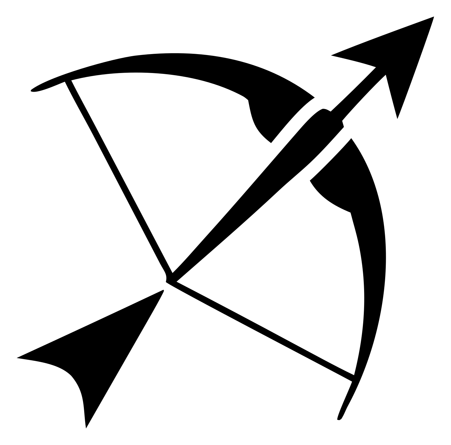Pictogram Bow Arrow Logo #ffffff/#000000