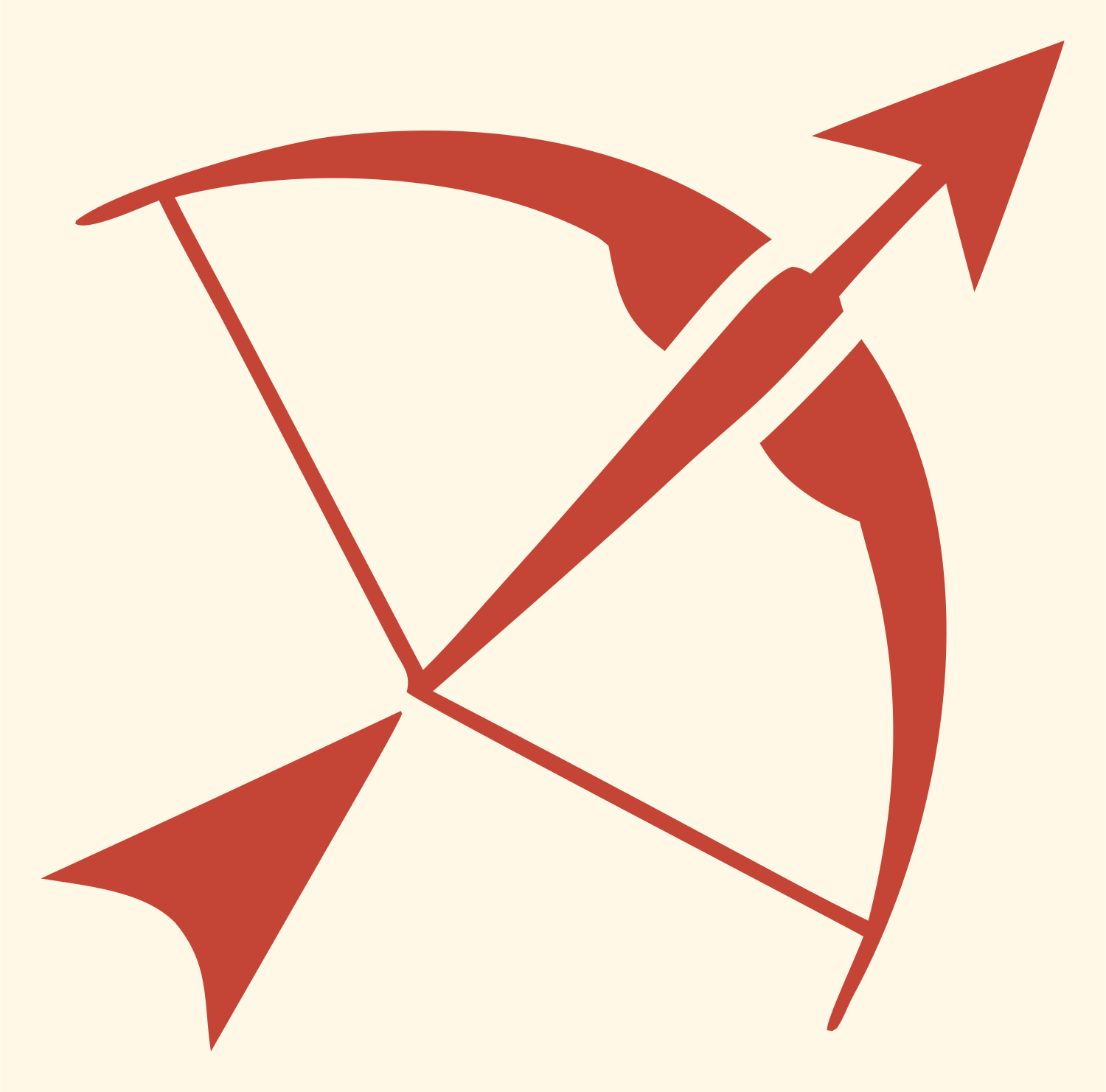 Pictogram Bow Arrow Logo #fff8e7/#c44536