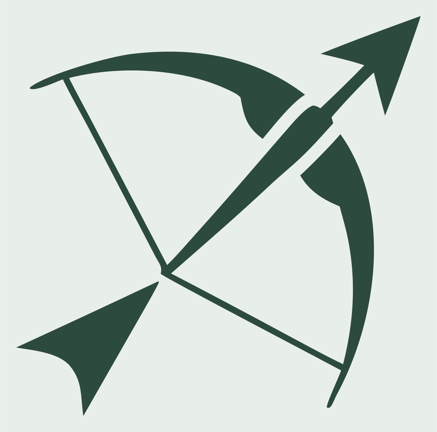Pictogram Bow Arrow Logo #e8efe9/#2d4a3e
