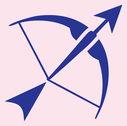 Pictogram Bow Arrow Logo #fce4ec/#283593