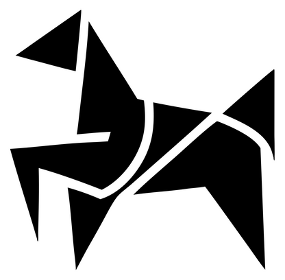 Geometric Horse Tangram Badge #ffffff/#000000